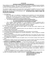 Certificate of Liability Insurance for Aerial Applicators - Kansas, Page 2