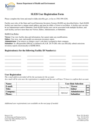 Sleis User Registration Form - Kansas