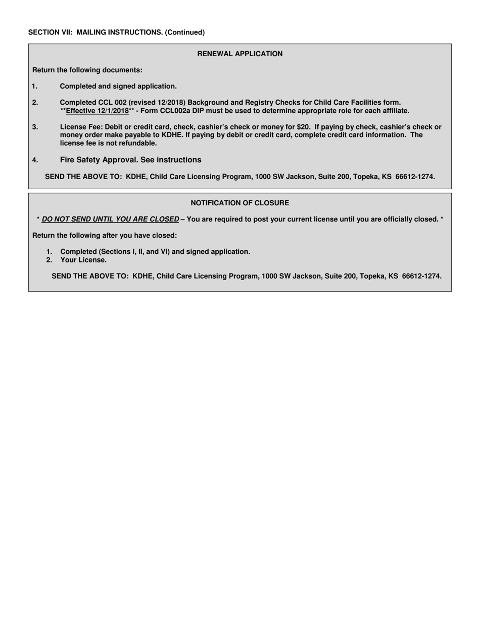 Form CCL.801 Application for a School Age Drop-In Program - Kansas, Page 5