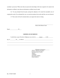 K.s.a. 60-245a: Subpoena of Nonparty Business Records - Kansas, Page 2