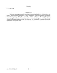 Form 116 &quot;Order Appointing Multi-Disciplinary Team&quot; - Kansas, Page 2