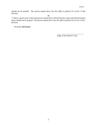 Form 127 Order Determining Interested Party Status - Kansas, Page 2