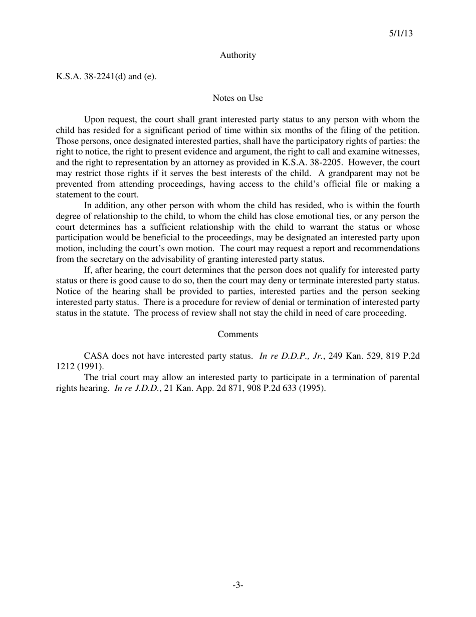Form 127 Order Determining Interested Party Status - Kansas, Page 3