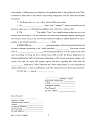 Form 213 Indian Child Welfare Act Petition for Transfer of Jurisdiction - Kansas, Page 2