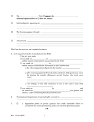 Form 221.3 Indian Child Welfare Act Permanency Hearing Order for Child in Need of Care Post-termination for Another Planned Permanent Living Arrangement - Kansas, Page 2