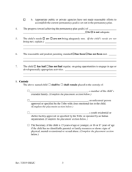 Form 221.3 Indian Child Welfare Act Permanency Hearing Order for Child in Need of Care Post-termination for Another Planned Permanent Living Arrangement - Kansas, Page 3