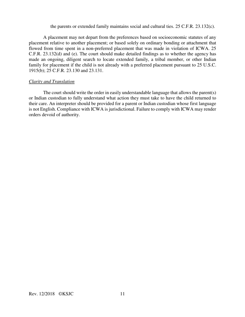 Form 217.1 Indian Child Welfare Act Journal Entry and Order of Disposition - Kansas, Page 11