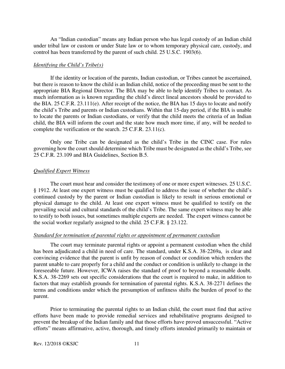 Form 220 Indian Child Welfare Act Finding the Unfitness and Order Terminating Parental Rights or Appointing Permanent Custodian - Kansas, Page 11