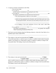 Form 220 Indian Child Welfare Act Finding the Unfitness and Order Terminating Parental Rights or Appointing Permanent Custodian - Kansas, Page 3