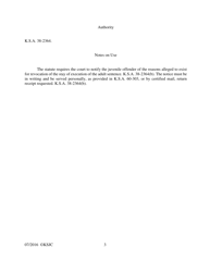 Form 363.1 Notice to Juvenile of Hearing on the Stay of Execution of the Adult Sentence - Kansas, Page 3