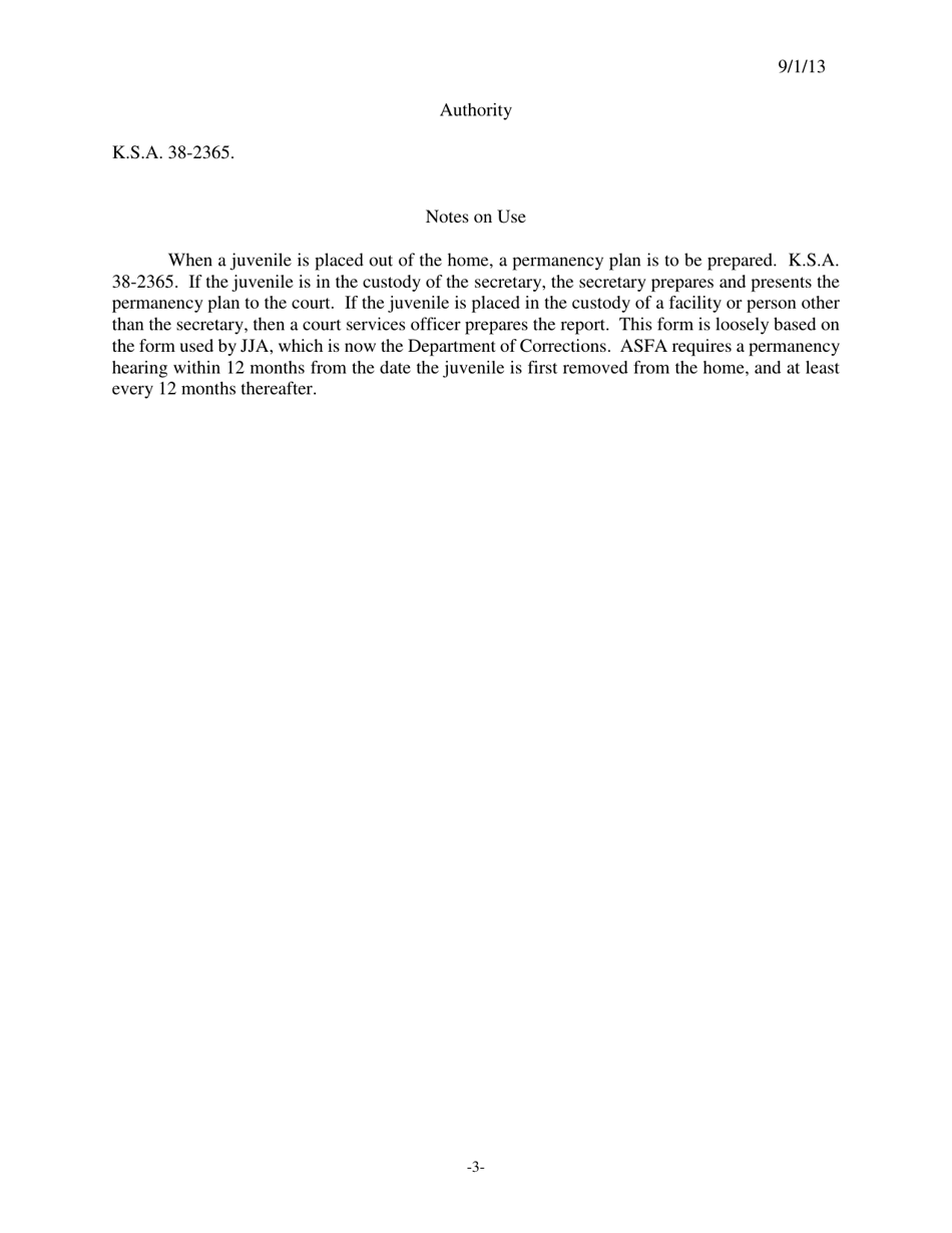 Form 360 Permanency Plan - Kansas, Page 3