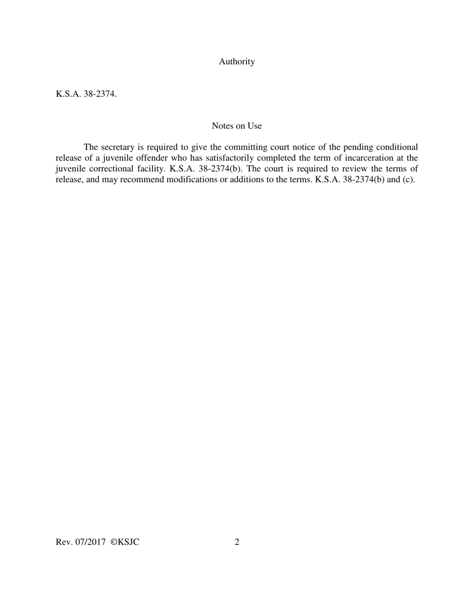 Form 404 Notice of Recommendations by Court - Kansas, Page 2