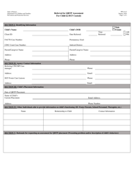 Document preview: Form PPS5115 Referral for Qrtp Assessment/For Child in Dcf Custody - Kansas