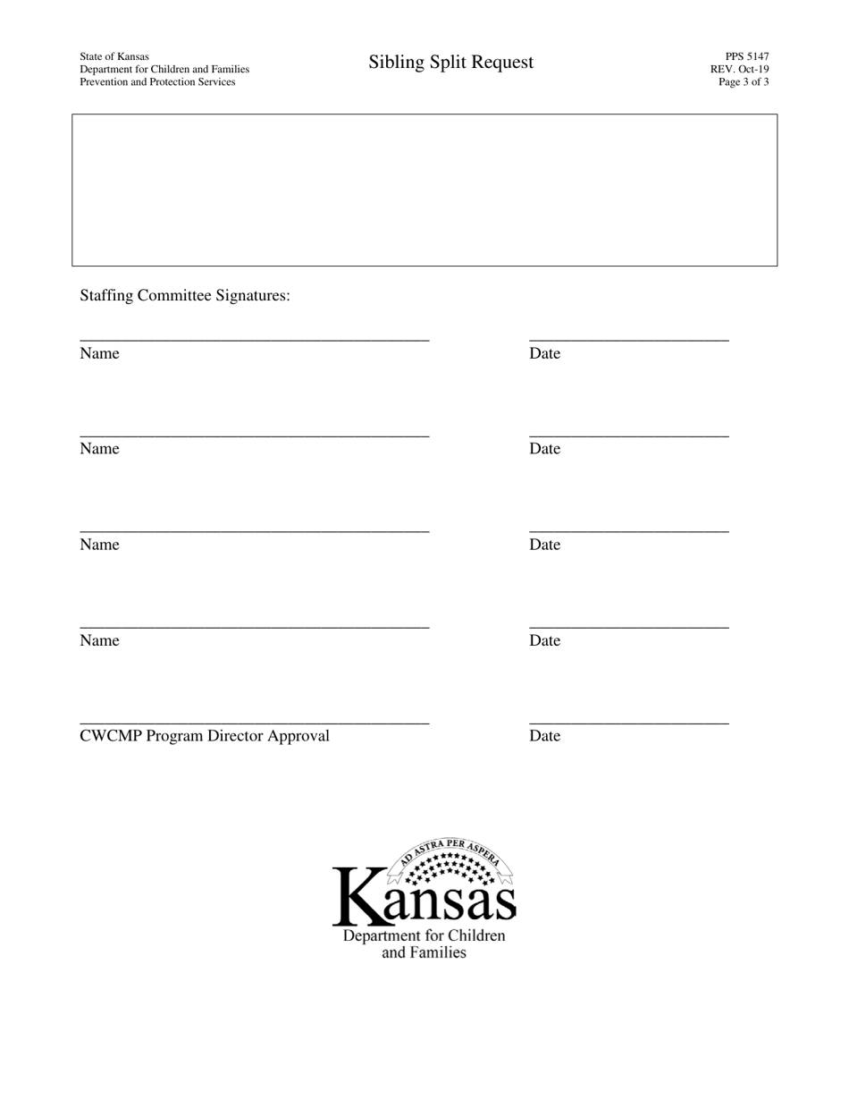 Form PPS5147 sibling Split Request - Kansas, Page 3