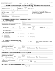 Form PPS10600A Adult Guardianship/Conservatorship Referral/Notification - Kansas