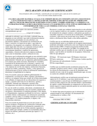 Apendice F Solicitud Para Certificacion Unificada - Empresa De Personas Desfavorecidas (Dbe) Empresa De Personas Desfavorecidas Concesionario En Un Aeropuerto (Spanish), Page 13