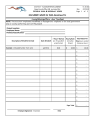 Form TC20-40 Documentation of Non-cash Match - Kentucky