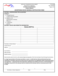 Document preview: Form TC99-206 Advertising Device Biennial Certification - Kentucky