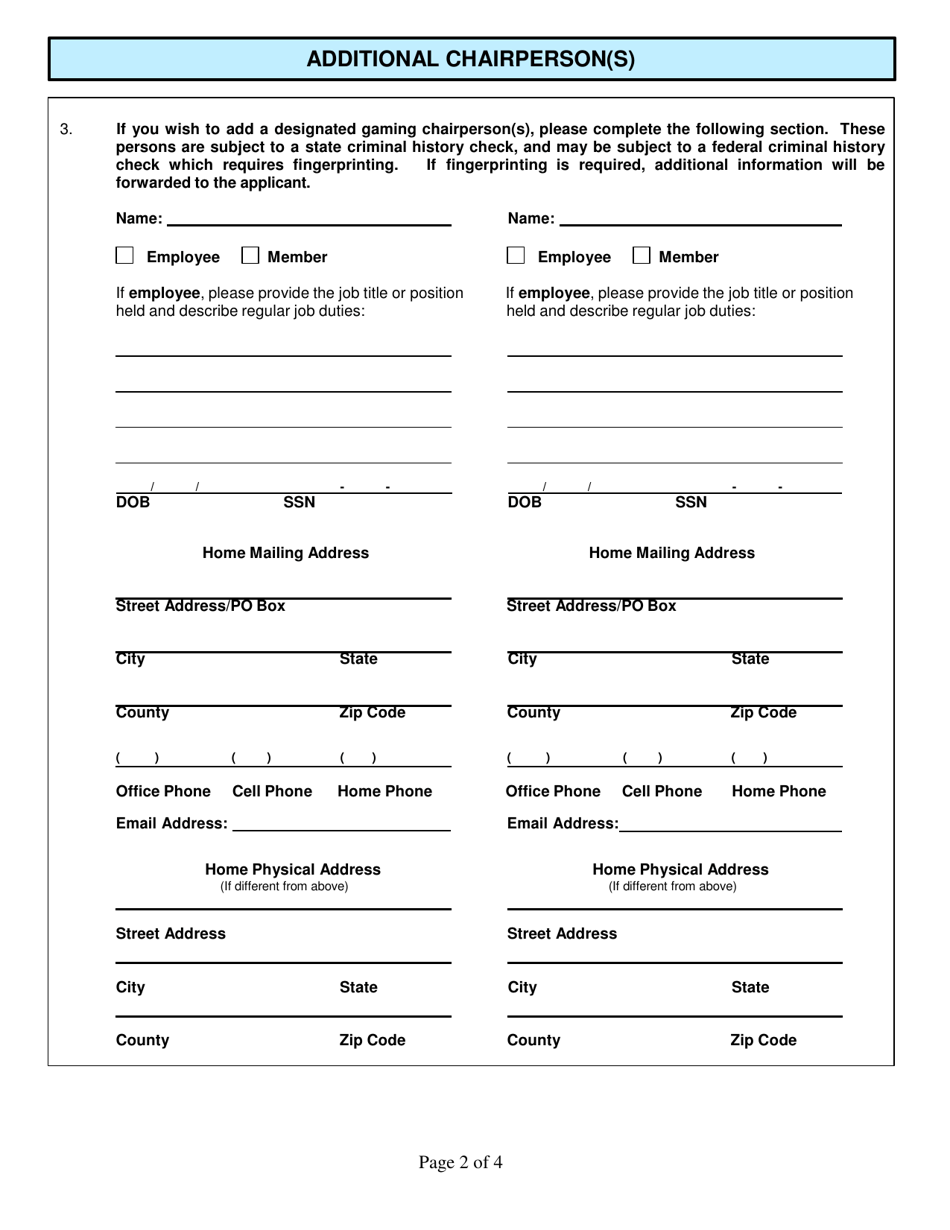 Form CG-OC Notice of Change in Officers or Chairpersons - Kentucky, Page 2