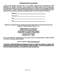 Form CG-OC Notice of Change in Officers or Chairpersons - Kentucky, Page 4