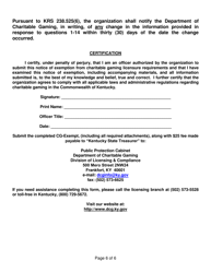 Form CG-EXEMPT Organization Grossing Under $25,000 Application for Exemption - Kentucky, Page 6