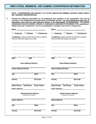 Form CG-SER Special Event Raffle License Application - Kentucky, Page 7