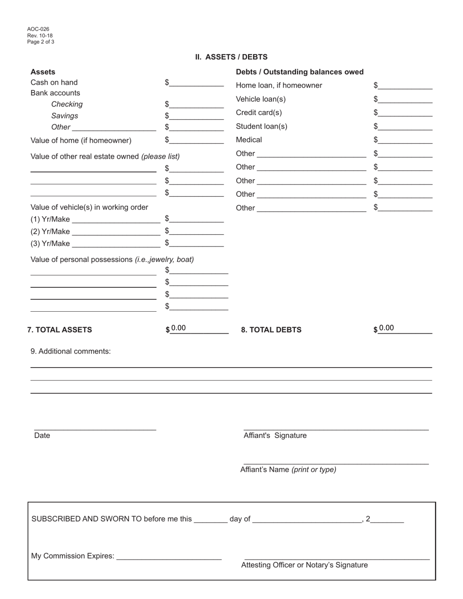 Form AOC-026 - Fill Out, Sign Online and Download Fillable PDF ...