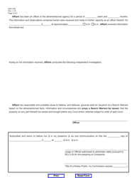 Form AOC-335 Affidavit for Search Warrant - Kentucky, Page 2