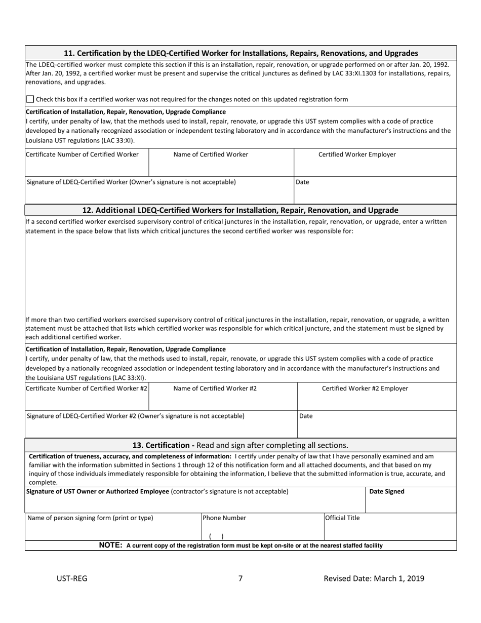 Form UST-REG - Fill Out, Sign Online and Download Printable PDF ...