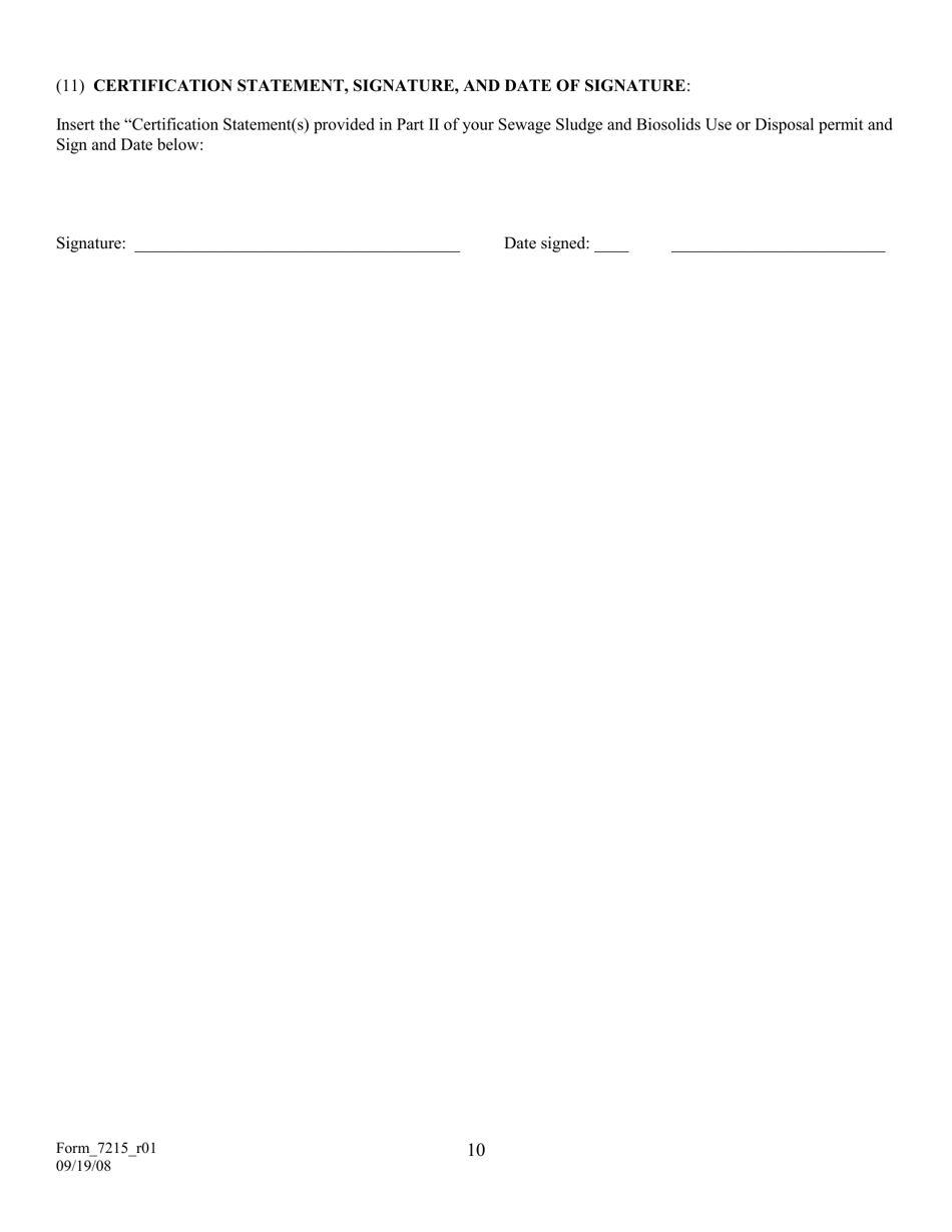 Form 7215 Sewage Sludge  Biosolids Reporting Form for Class B Biosolids - Louisiana, Page 10