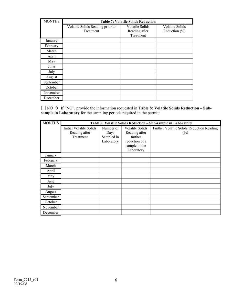 Form 7215 Sewage Sludge  Biosolids Reporting Form for Class B Biosolids - Louisiana, Page 6