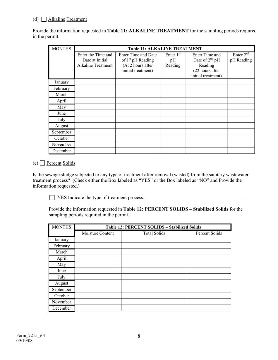 Form 7215 Sewage Sludge  Biosolids Reporting Form for Class B Biosolids - Louisiana, Page 8