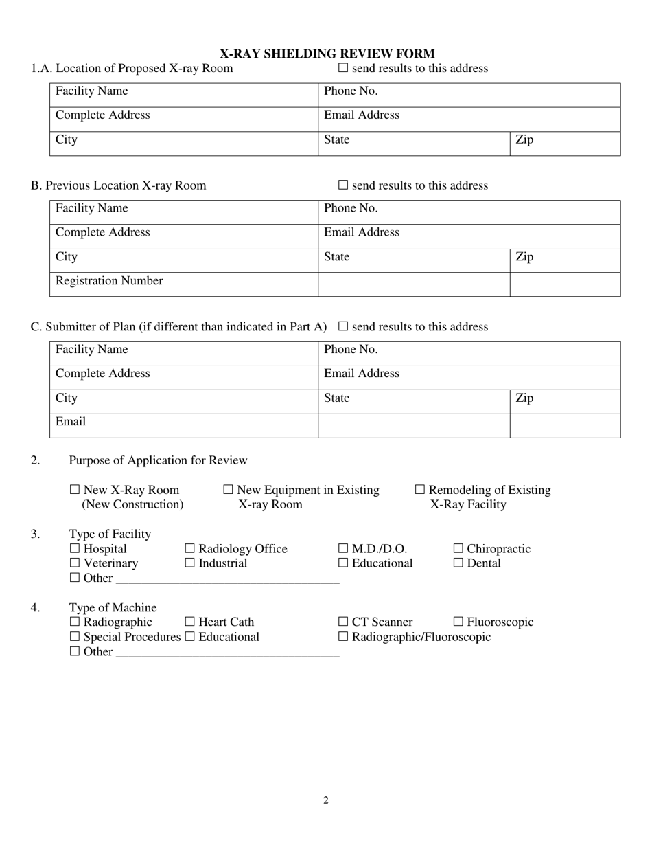 X-Ray Shielding Review Form - Louisiana, Page 2