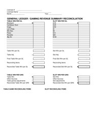 General Ledger / Gaming Revenue Summary Reconciliation - Louisiana, Page 2