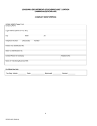 Form DPSSP0097 Indian Gaming Unit Corporate State Certification Renewal Application - Louisiana, Page 10