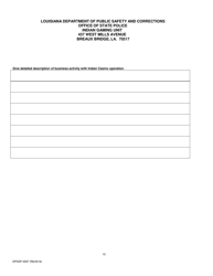 Form DPSSP0097 Indian Gaming Unit Corporate State Certification Renewal Application - Louisiana, Page 14