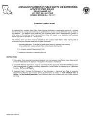 Form DPSSP0097 Indian Gaming Unit Corporate State Certification Renewal Application - Louisiana, Page 4