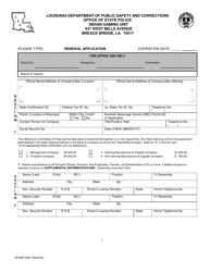 Form DPSSP0097 Indian Gaming Unit Corporate State Certification Renewal Application - Louisiana, Page 5