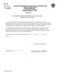 Form DPSSP0097 Indian Gaming Unit Corporate State Certification Renewal Application - Louisiana, Page 7