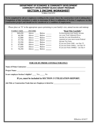 Section 3 Income Worksheet - Maine, Page 16