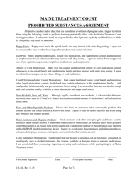 Form CR-248 &quot;Prohibited Substances Agreement&quot; - Maine
