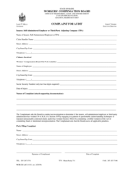 Form WCB-282 &quot;Complaint for Audit&quot; - Maine