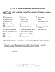 Form MV-16 Application for State of Maine Identification Card - Maine, Page 2