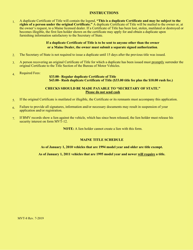 Form MVT-8 Certificate of Title - Maine, Page 2