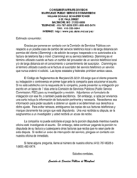 Document preview: Formulario De Disputa Por Slamming O Cramming - Maryland (Spanish)