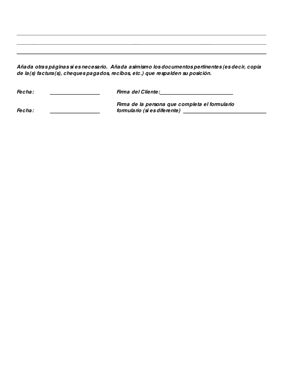 Formulario De Disputa Por Slamming O Cramming - Maryland (Spanish), Page 5