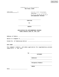 Document preview: Application for Supplementary Process - Massachusetts