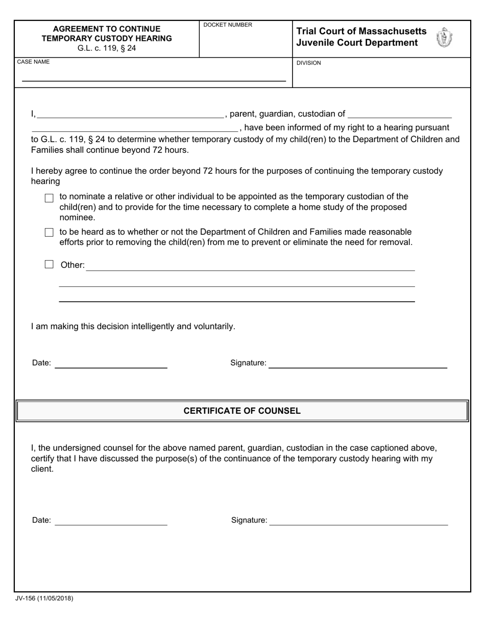 Form Jv 156 Fill Out Sign Online And Download Fillable Pdf Massachusetts Templateroller 2990