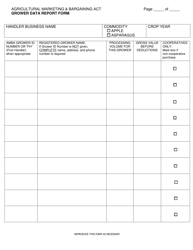 Form MB-018 Grower Data Report Form - Michigan, Page 2