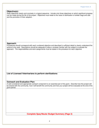 Project Form A Spay/Neuter Surgical - Michigan, Page 2